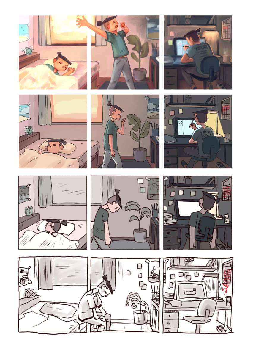 A very short comic about burning out 