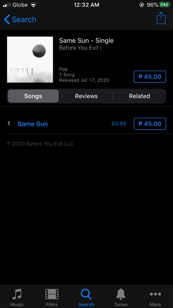 SAME SUN by <a href="/beforeyouexit/">Before You Exit</a> is now out on iTunes Philippines and Spotify. You may purchase the track for PHP45, and stream &amp; share the song on Spotify☀️#BYESameSun  

iTunes: 

Same Sun - Single by Before You Exit music.apple.com/ph/album/same-…

Spotify:
open.spotify.com/track/3lAdYuIq…