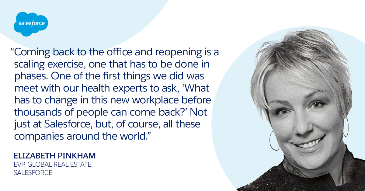 salesforce's tweet photo. π§½ Invest in cleaning
π¨ Understand HVAC systems
π§ Glass barriers between workstations
βWe're going to extremes, but it's all warranted. It's necessary.β
Hear how EVP of Global Real Estate @pink94109 is managing reopening our offices on #GovSummit20π: https://t.co/cCYnChjsWi https://t.co/Zr1ouFhB6r