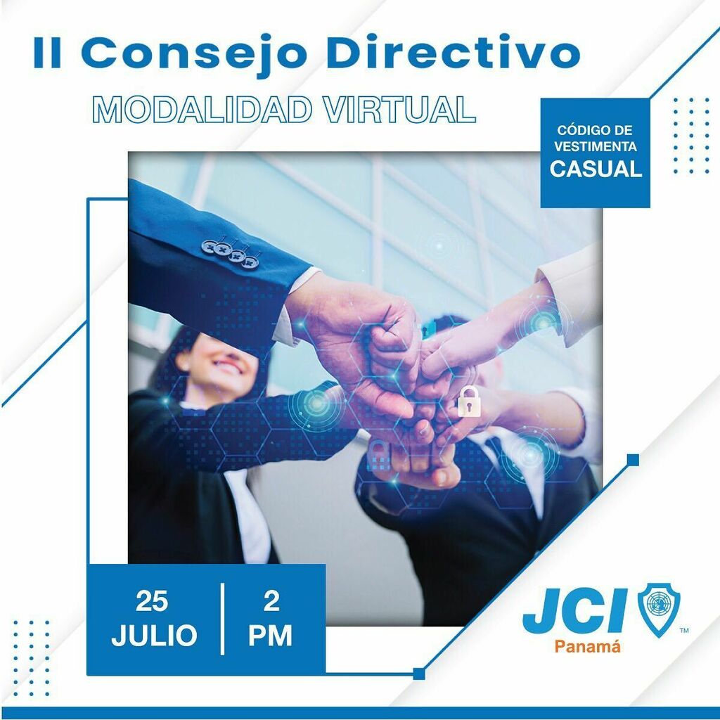 jcipanama's tweet photo. Todo está listo para nuestro II Consejo Directivo en modalidad virtual 💪🏻
📆Fecha: 25 de Julio.
🕑 2PM.
🧩Código de vestimenta: Casual.
#jci #jcipanama #somosjci #consejodirectivo #panama https://t.co/UFDA1xAcEJ