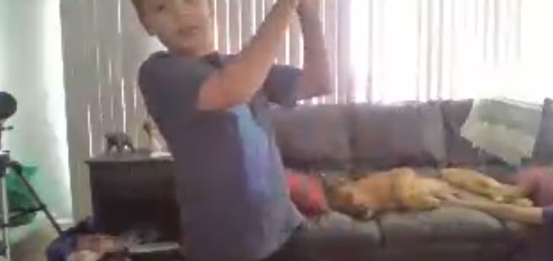 Here is our camper, Ryder, doing some GoNoodle!! It’s important that after working hard we take a brain break and get our bodies moving too 👍🏼 Awesome moves, Ryder! #GECDSBSLP2020 <a href="/slpvirtualCW1/">@slpvirtualCW1</a>