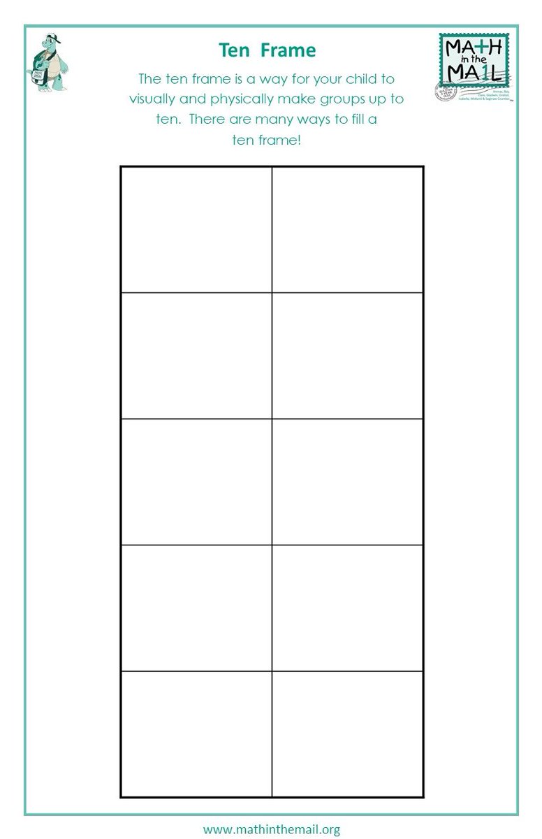 EarlyMathEDC's tweet photo. 10 frames are tools for helping young learners develop number sense. Use counters (or any set of objects) to represent a number up to 10 on the ten frame. Ask "Can you put 3 ___  on the ten frame?" #MathintheMail https://t.co/Q4xk7ZhHr1 #Earlyed #ECE #youngchildren #EarlyMath https://t.co/usA3MiJLqk