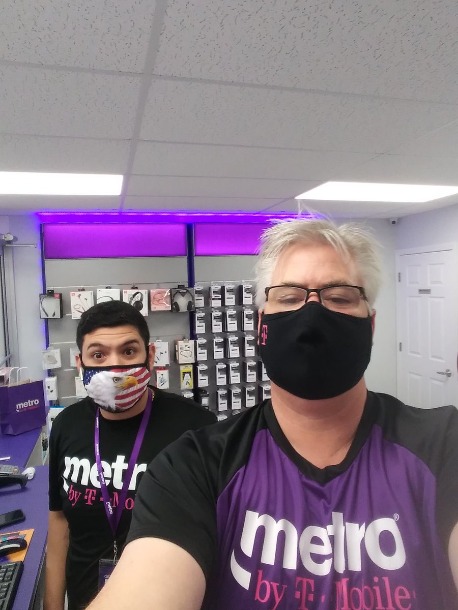 Hanging with Beshoy @ 18440 W. Warren showing off our Face Masks. #purplelife #NTM #doingthingsright #greatlakesregion #metrobytmobile