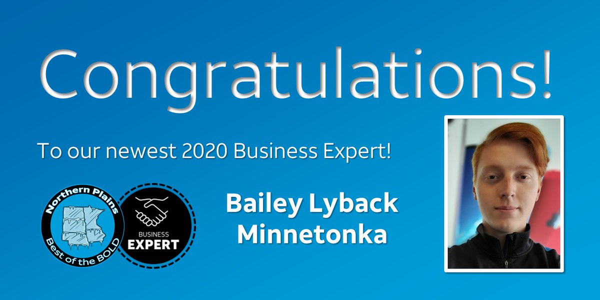 Congratulations to our newest Business Expert, Bailey Lyback from Minnetonka! Way to go Bailey!! If you’re a business in the Minnetonka / West Metro area, Bailey can help you!

#BizExpert #BusinessExpert #BoldBiz #BOLDNorthernPlains #CRush2020 #LifeAtATT