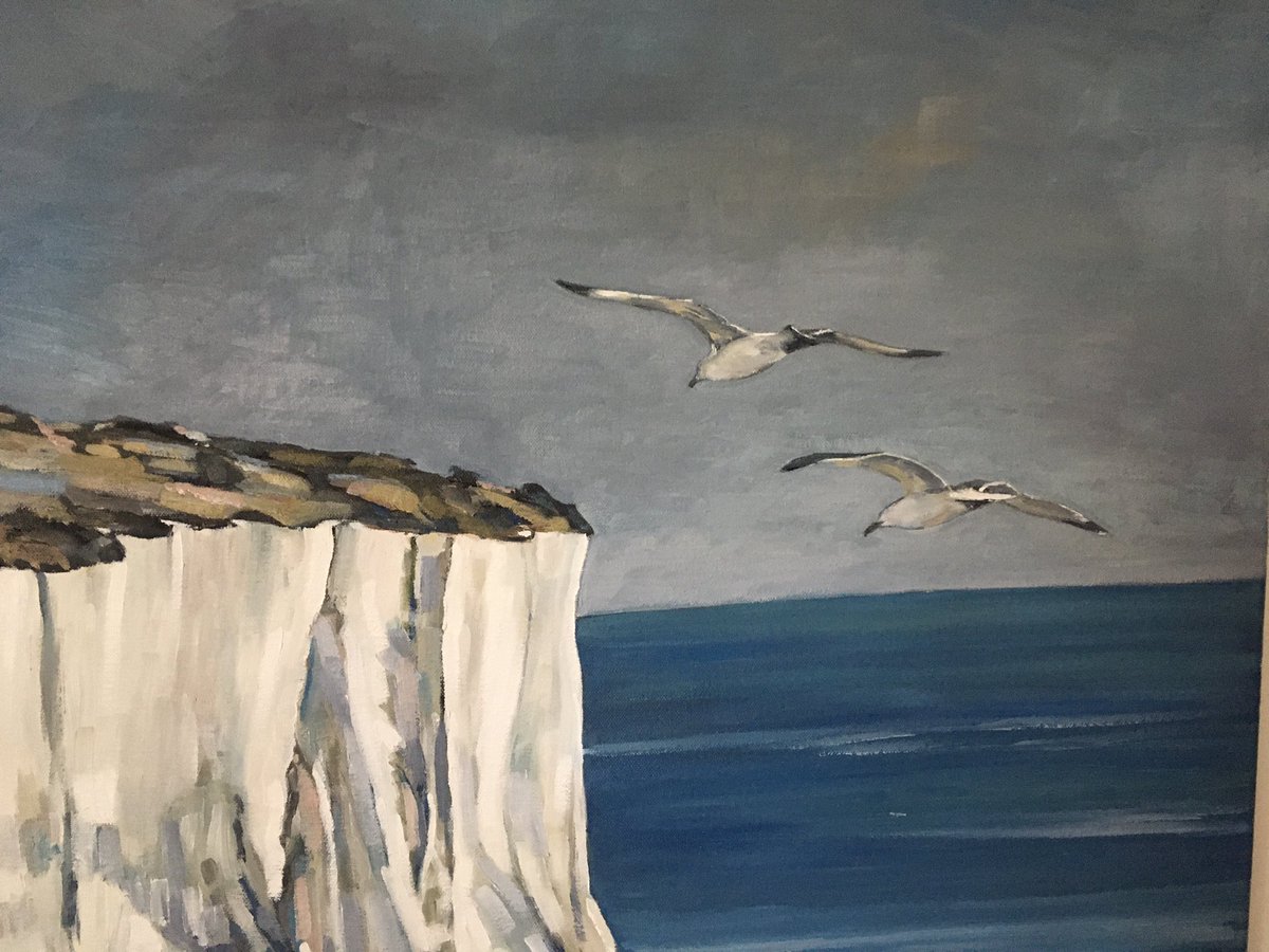 maxangusmaker's tweet photo. A few pics of the just about finished 90x75cm oil on canvas of the beloved cliffs at St Margaret’s Bay #nature #dovercliffs #oilpainting https://t.co/ohy0prWlmq