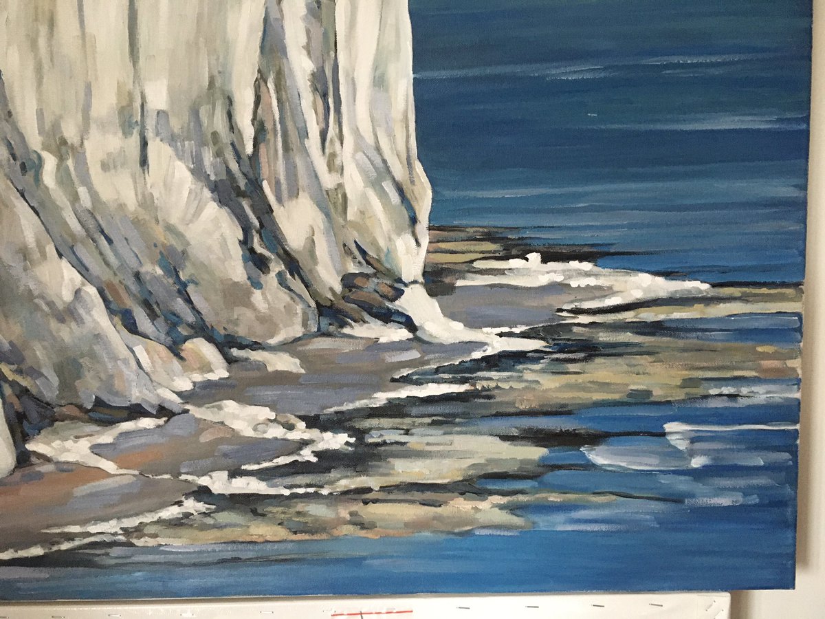 maxangusmaker's tweet photo. A few pics of the just about finished 90x75cm oil on canvas of the beloved cliffs at St Margaret’s Bay #nature #dovercliffs #oilpainting https://t.co/ohy0prWlmq