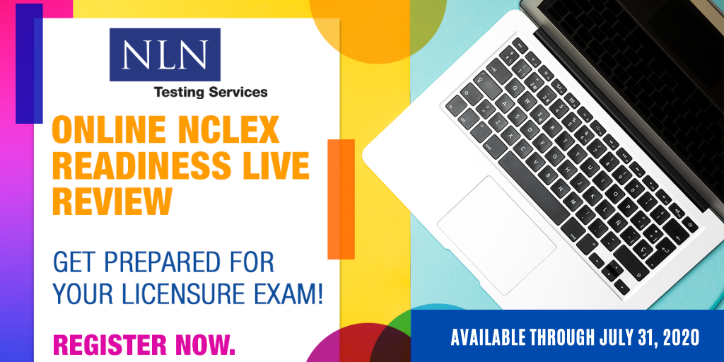 NLN's tweet photo. Studying for the #NCLEX exam? Get prepared to pass with confidence when you attend a 1-day NLN NCLEX Readiness Live Review! Don't wait, Live Reviews are only available through 07/31/2020. Register today! https://t.co/HhPgSnRRSb #nursingstudents #Nursegraduates #nursingeducators https://t.co/GVS533uRzL