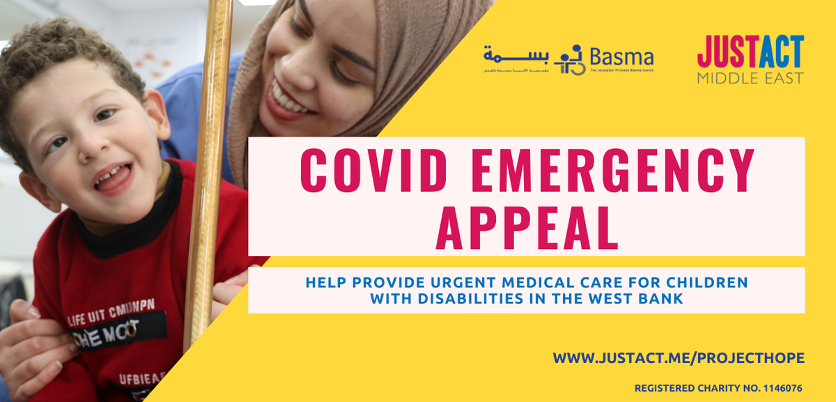 JustAct_me's tweet photo. We have received over £3,800 in donations for the COVID Emergency Appeal at the Jerusalem Princess Basma Centre for Children with Disabilities. 

Thank you to everyone who has supported this cause. https://t.co/IgYYHWnmf8