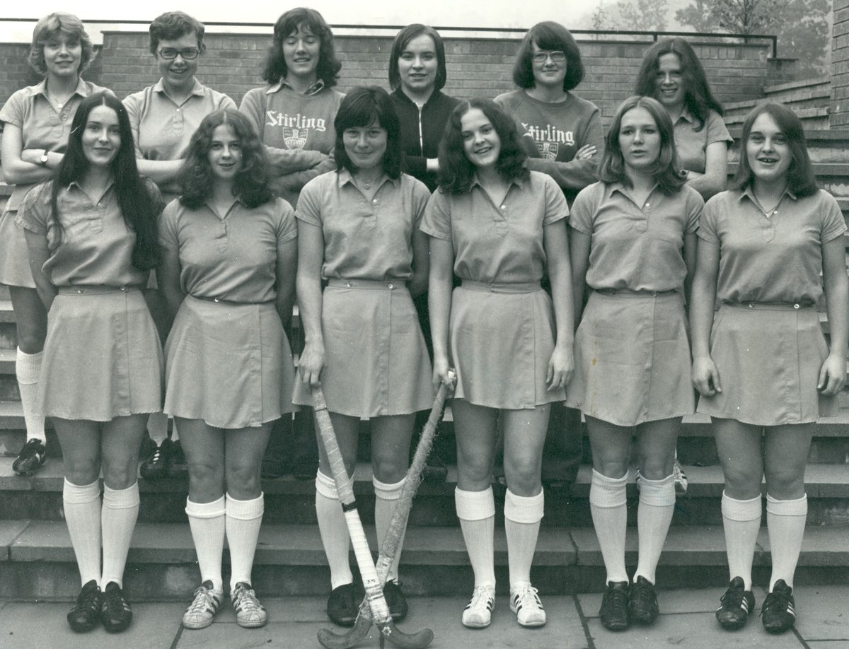 Women’s hockey team <a href="/StirlingUWHC/">SUWHC</a> – can <a href="/StirAlumni/">University of Stirling Alumni</a> help date this photo?
#CollectionsInColour #sport
<a href="/Stir_Sports/">Stirling Sports Union</a> <a href="/StirUni/">University of Stirling</a> #sportingheritage