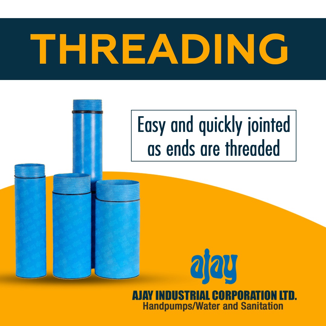 IndustrialAjay's tweet image. Ajay uPVC Casing and Screen pipes can be easily and quickly jointed as ends are threaded. These Casing and Screen pipes have male threads at spigot end and female threads at the socket end.

#UPVC #UPVCcasing #ScreenPipe #HandPump #MadeInIndia #ReadyToInstall #Threading