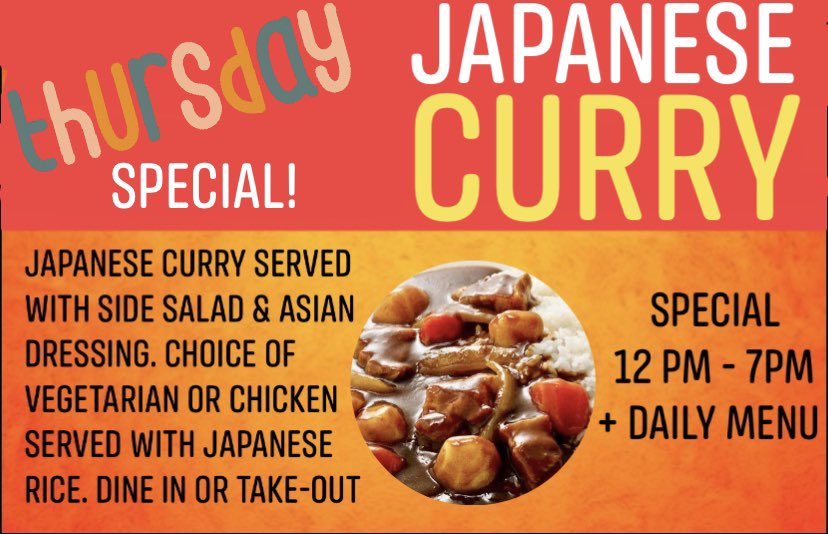 BaystarC's tweet photo. Wow #nlwx today is a great one - if your a duck!! #JapaneseCurry today 12-7 at Baystar! Available all day! Dine in, take-out or due to #covid19nfld  we are still offering curbside pick-up Daily Menu also available! Call ahead or pop in! https://t.co/pELytAb1ob