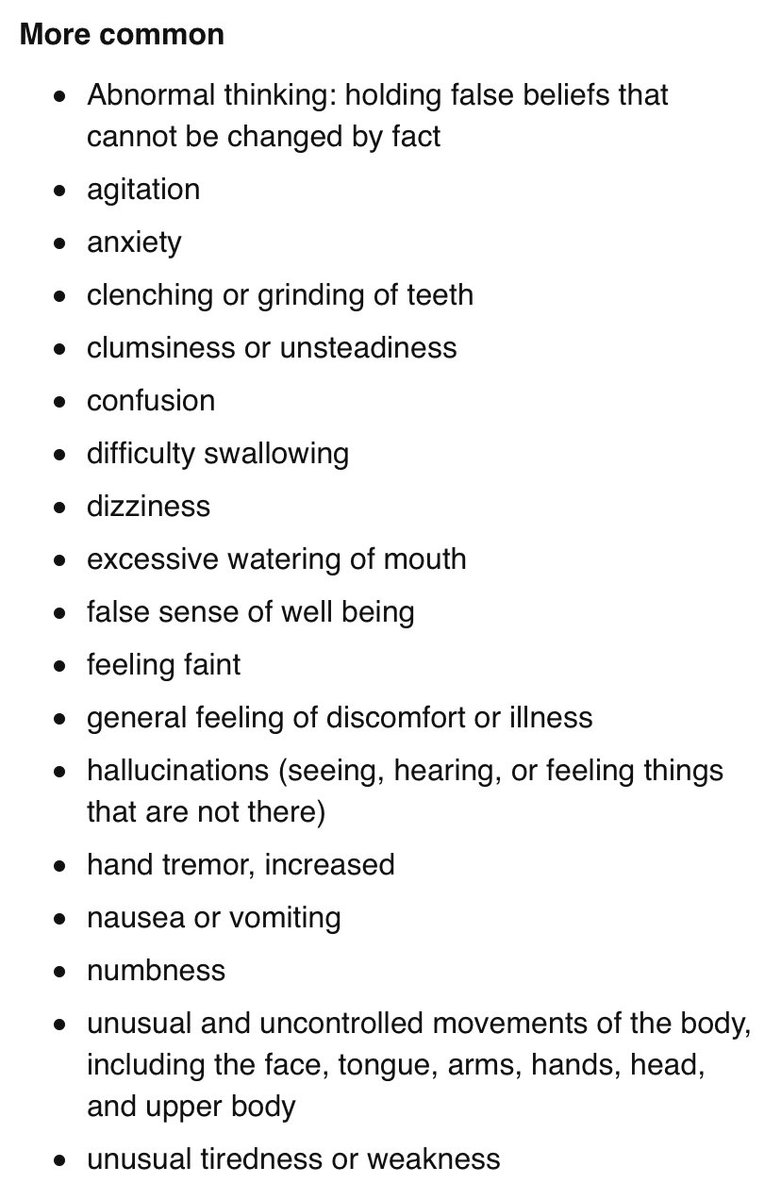 @Madison_Colaco @PATrumpVictory @Annette_Baker @BodeB18 @BrewerBode @AnnetteSenate Trump has Parkinson’s, he won’t disclose such. He’s on Levodopa, which explains his behavior and physical symptoms. Look at the side effects—starting with the first.

#TrumpIsNotWell 

mayoclinic.org/drugs-suppleme…