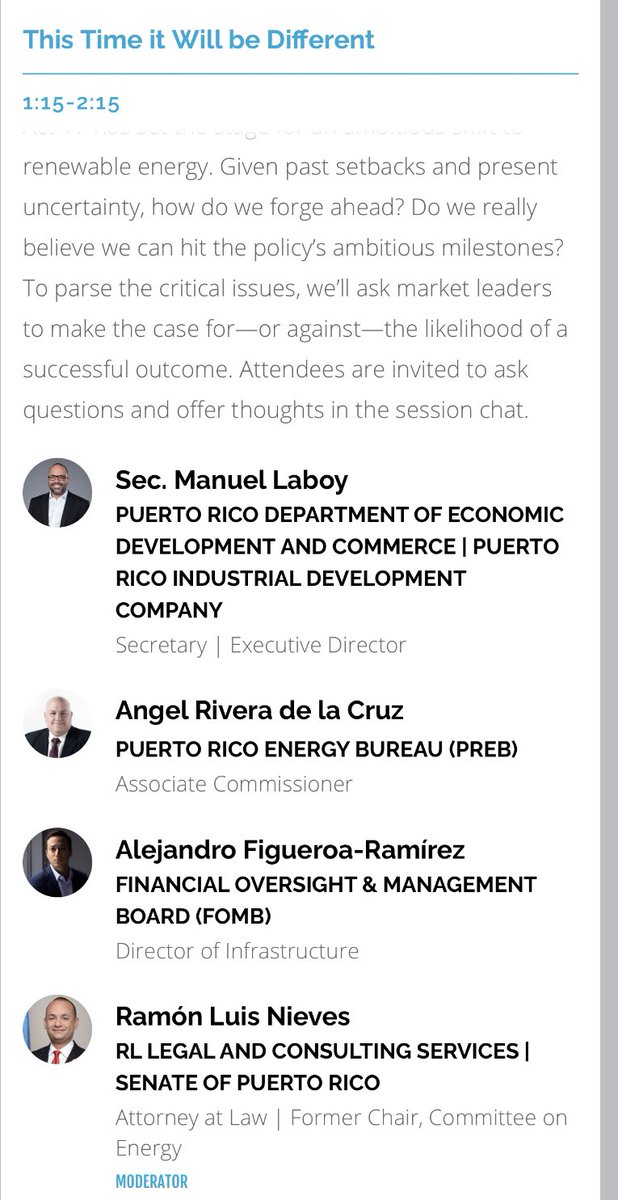 ramonluisnieves's tweet photo. Hoy me toca moderar un foro interesante del #PRGRID @newenergyevents sobre el futuro energético de 🇵🇷 Participarán @Sec_Laboy_DDEC, el comisionado @EnergiaNEPR Angel R. Rivera, y el representante en temas de energía de @FOMBPR, Alejandro Figueroa. https://t.co/eKUYN7w8Ke