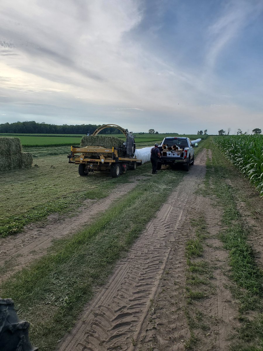 brettrklein's tweet photo. Beauty day yesterday wrapping some oats and peas with @DairyFarmer83 https://t.co/IXqRPCsrFX
