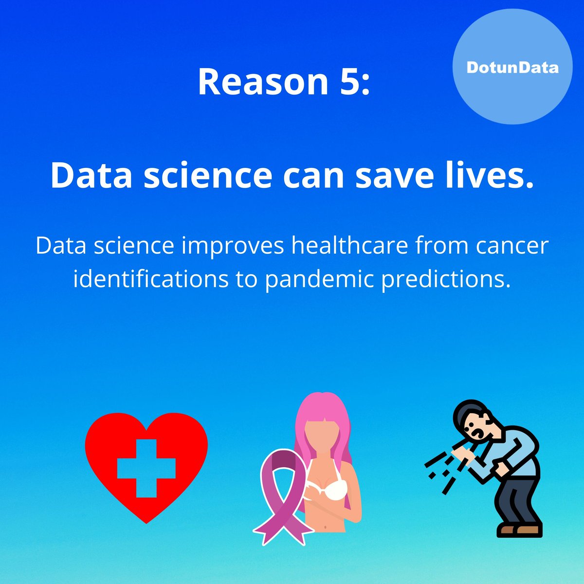 dotundata's tweet photo. Data science can save lives. Data science is used to improve healthcare through early cancer detection to pandemic predictions. #DataScience #Analytics #healthcare #cancerdetection #MachineLearning #dotundata. (5/6) Follow @dotundata https://t.co/qAiNRnFCZJ
