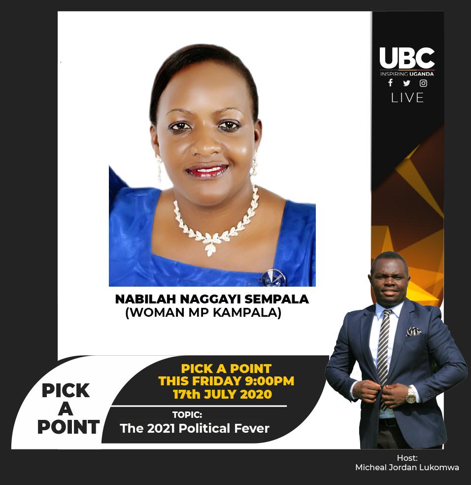 This Friday on @ubctvuganda, @lukomwamj hosts @Hon.Naggayi on Pick a point as we get closer to the 2021GE which may be scientific due to #COVID19.What's her take, will the scientific Elections move have an impact on #Ugandapolitics and to what extent? Join the Conversation at 9pm