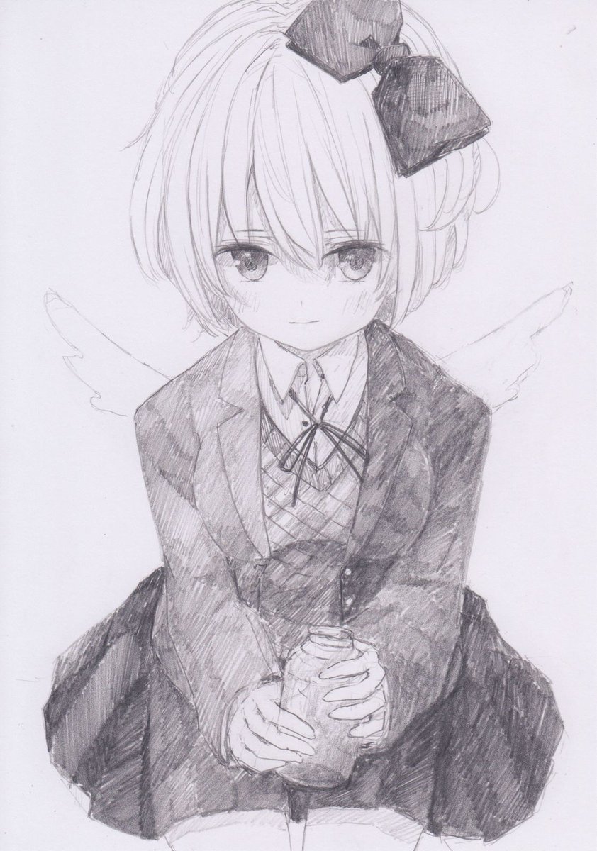 シャーペンで描きました ドキドキ文芸部からユリです Ddlc くろいうさぎのイラスト