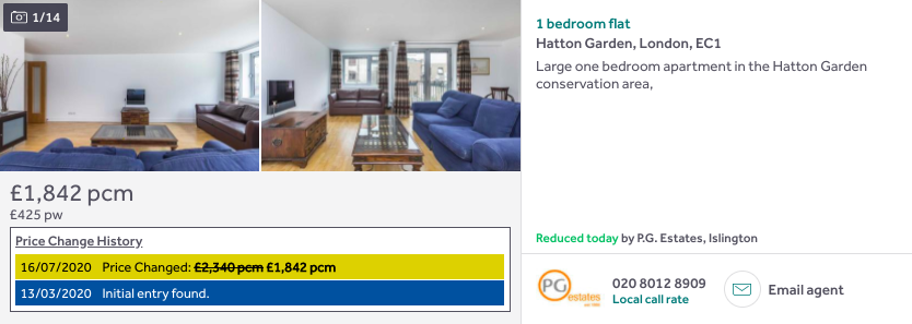 Back to the reductions. Hatton Garden 1-bed with balcony down 21% to £1,842  https://www.rightmove.co.uk/property-to-rent/property-69064089.html