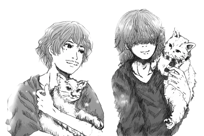 藤原&amp;升withねこちゃん https://t.co/Hk7vT1beBv 