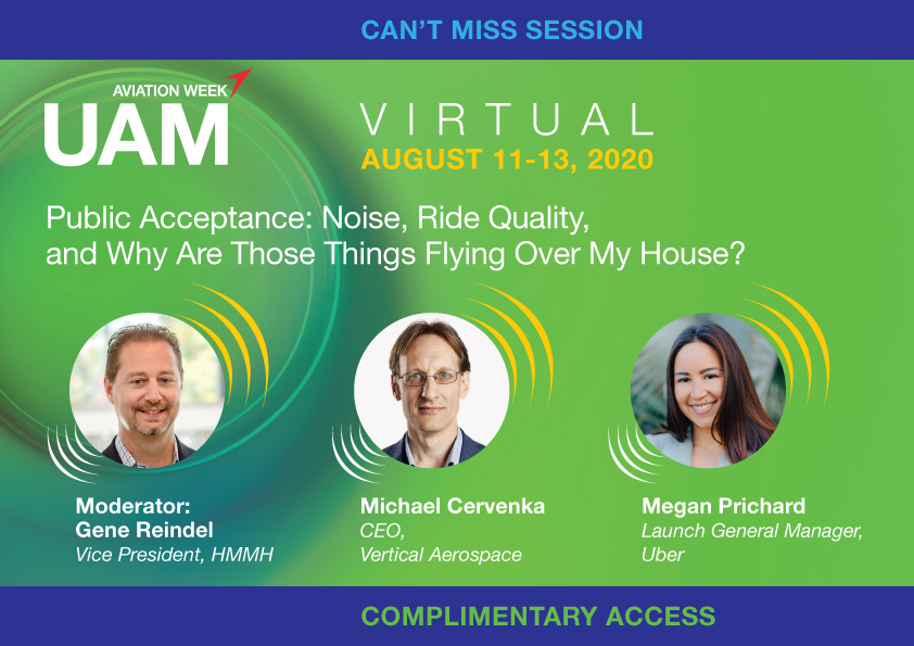 AvWeekEvents's tweet photo. Take a global look at overcoming public perception hurdles for UAM.  Address public concerns on safety and interference with everyday life.
Register today: https://t.co/ymgvOu4YYZ and get your ticket for FREE! #AWUAM
@hmmhinc @eVTOLmag @Uber #AdvancedAirMobility https://t.co/KjgUecyRzz