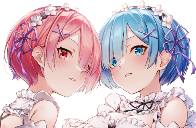 レム&ラム 背景なし
#リゼロ 