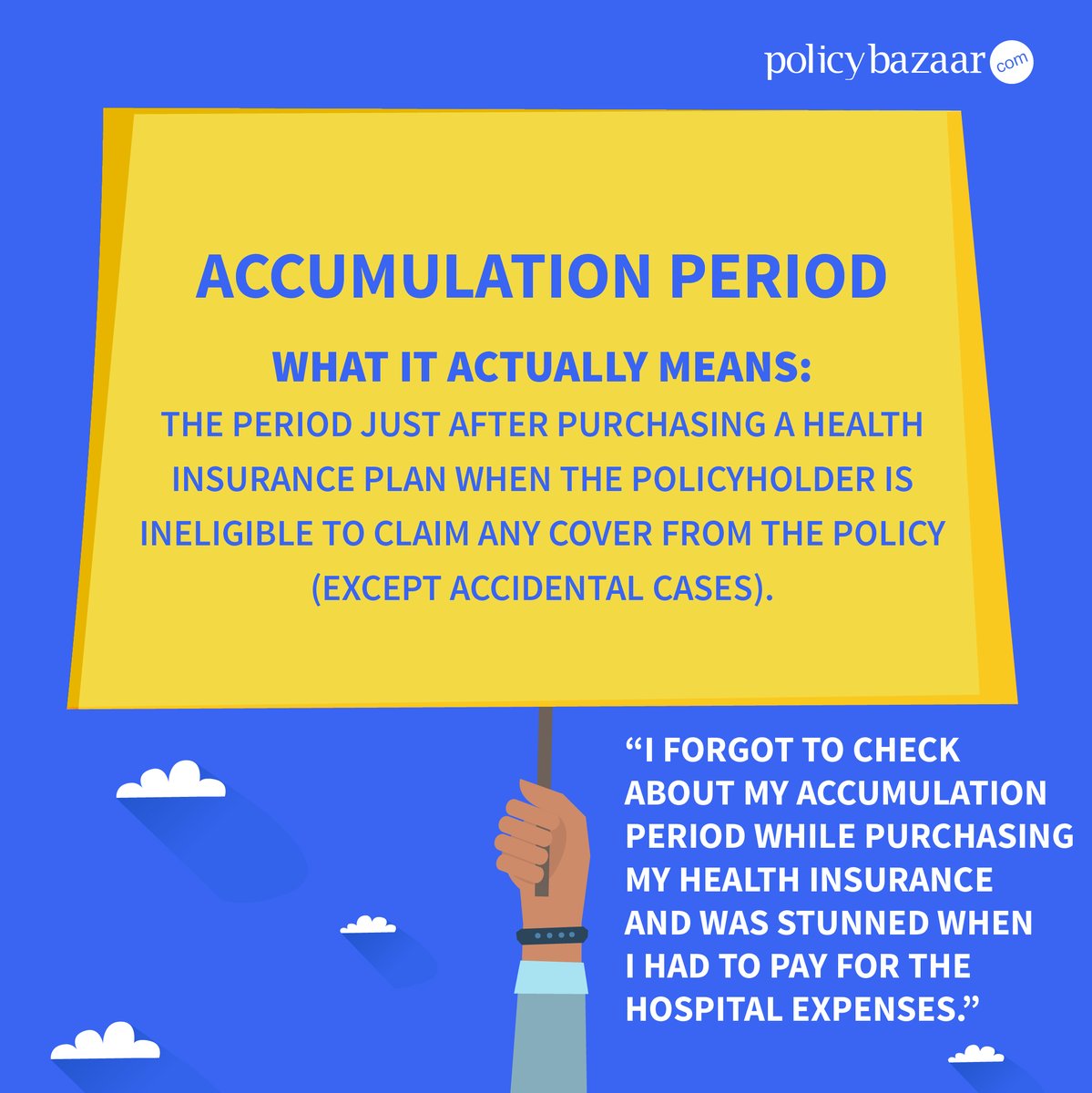 policybazaar's tweet photo. FYI: In most cases, the accumulation period is 30 days from the day of health policy purchase, make sure you check the details.

#InsuranceJargon #Insurance #HealthInsurance #ThursdayThoughts #AccumulationPeriod https://t.co/TFd1x3biPZ