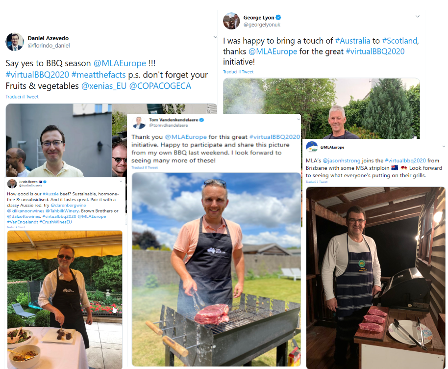 MLAEurope's tweet photo. Great to see our European friends firing up their grills as part of the #virtualBBQ2020. 

Nothing brings people together like an authentic Aussie barbie and we look forward to seeing an ever closer relationship between the #EU and #Australia @Birmo https://t.co/GZQN8RrBXC