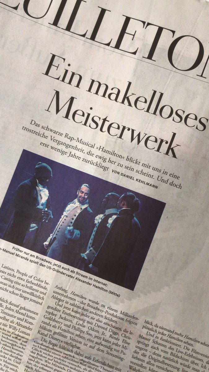 „Ich bin hier nicht objektiv“ - Ich habe mich selten so sehr mit einem ersten Satz in einem Zeitungsartikel identifiziert. Es ist großartig, einen Artikel zum #hamilfilm in der <a href="/DIEZEIT/">DIE ZEIT</a> zu sehen 🙏🏼 wie cool kann Feuilleton sein???