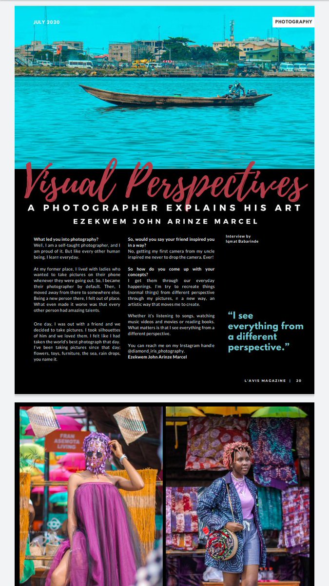 _Diamond_Iris's tweet photo. Heyyy guys! so I got featured in L'AVIS MAGAZINE July Issue (pg.24) @lavismag🔥
I talked a bit about my PHOTOGRAPHY
Please take time out to download and read too it's FREE!.

link: https://t.co/8799CXY5ep

Please DOWNLOAD, READ, LIKE, RETWEET.
✊❤️
#diamondirisphotography https://t.co/ravnjni06D