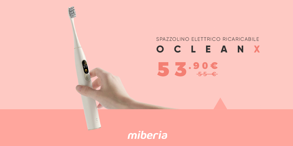miberia_it's tweet photo. Tecnologia di punta per la tua salute orale: #SpazzolinoElettrico Oclean X di #Xiaomi:
✔️4 modalità di pulizia
✔️20 giorni autonomia
✔️Relazioni sulla qualità del tuo lavato di denti
✔️ Compatibile con Android 4.4 e iOS superiore
👉https://t.co/xp8RIjwOlk
#oclean #ocleanx https://t.co/wWDaDDg4qJ