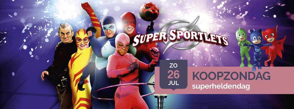 Op zondag 26 juli is koopzondag in ’t City met een echte Superheldendag met bezoek van: PJ Masks, ook bekend als de Disney pyjamahelden, Super Sportlets, Bumble Bee, Ironman en Koning Leeuw!

Uiteraard houden we ons aan alle richtlijnen. Meer info:  citycentrum.nl/nl/single-even…