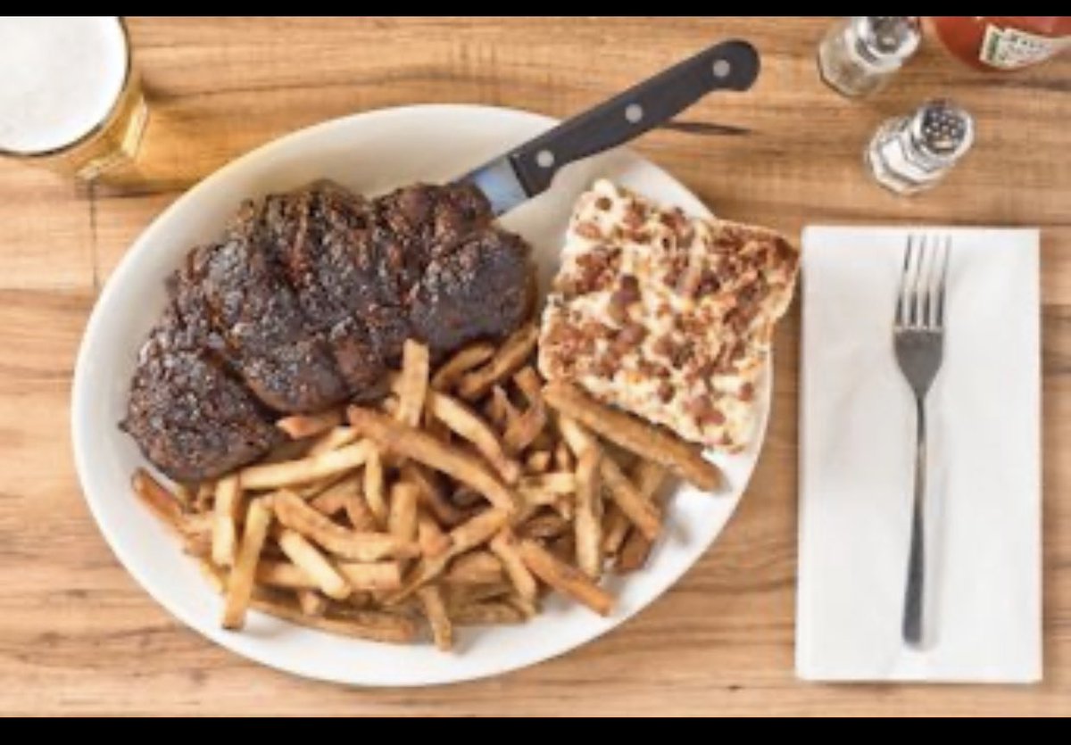 WalksSox17's tweet photo. On special all day until we run out: 
14 oz rib steak for $27.00. 
Chicken Parmesan for $14.50
Mushroom Swiss Burger $11.50 https://t.co/Wxq9jieSXw