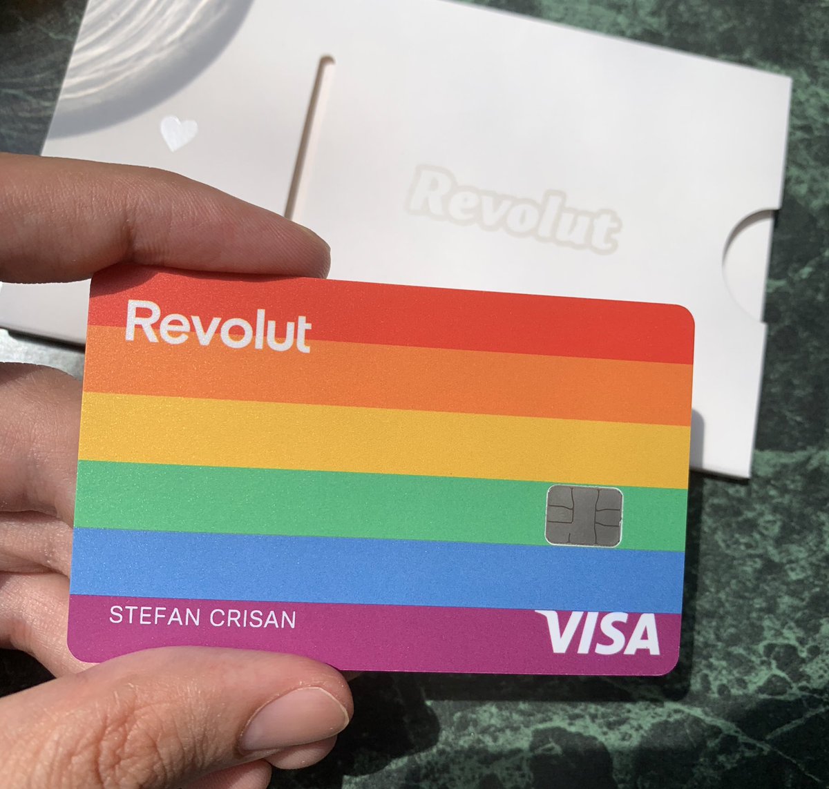 stefancrisan's tweet photo. In love with the new card from @RevolutApp is finally in my hand 👍🏻 Thanks #Revolut ! https://t.co/jqJYjyNS8v