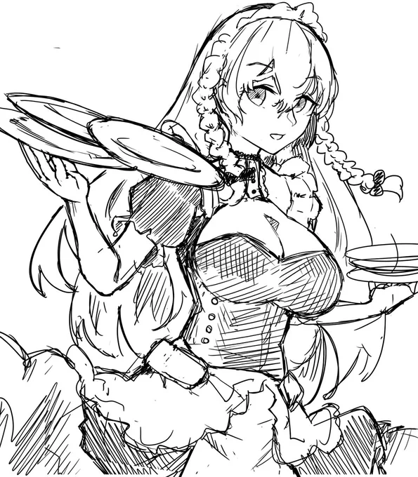 昨今のロイヤルメイドの信頼はボドボドなので多分こいつもそしらぬ顔で皿を割るって思いこみながら描いてる
#アズールレーン 
