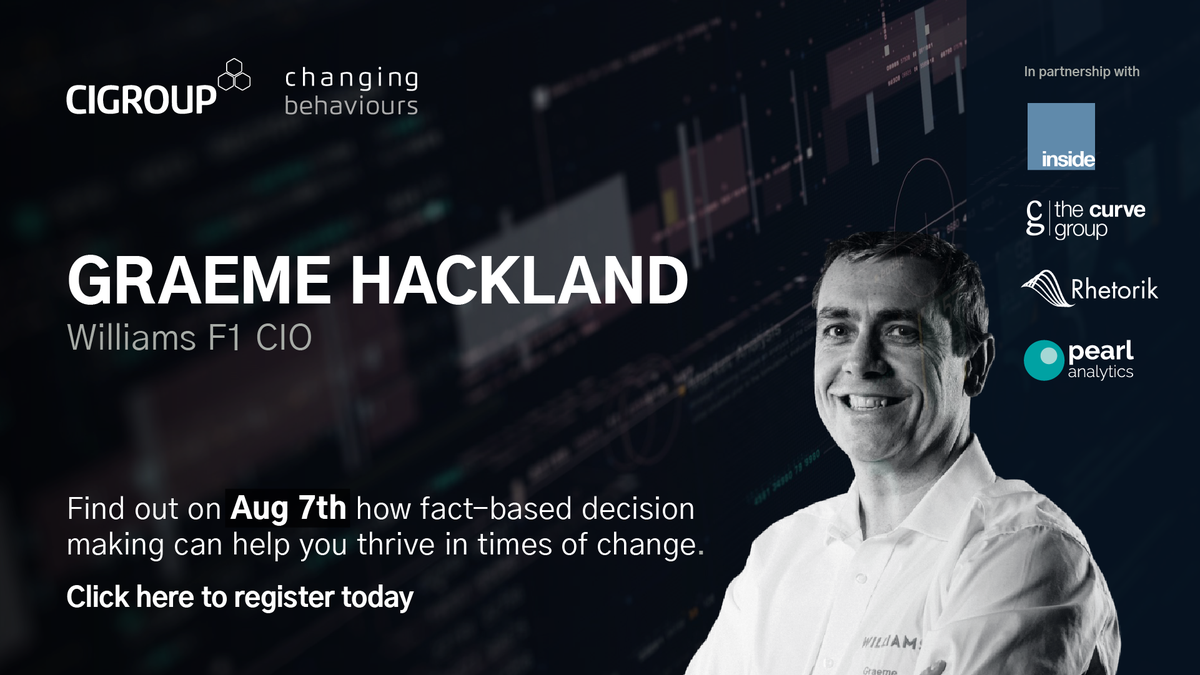 CIGroupUK's tweet photo. 🗓 - Join us on August 7th as we sit down with Graeme Hackland, CIO at a leading Formula 1 team, and a panel of industry leaders to discuss data, performance and driving success using fact-based decision making.
Register today 👉 https://t.co/AQftLpy3wW https://t.co/yKLukwujnq