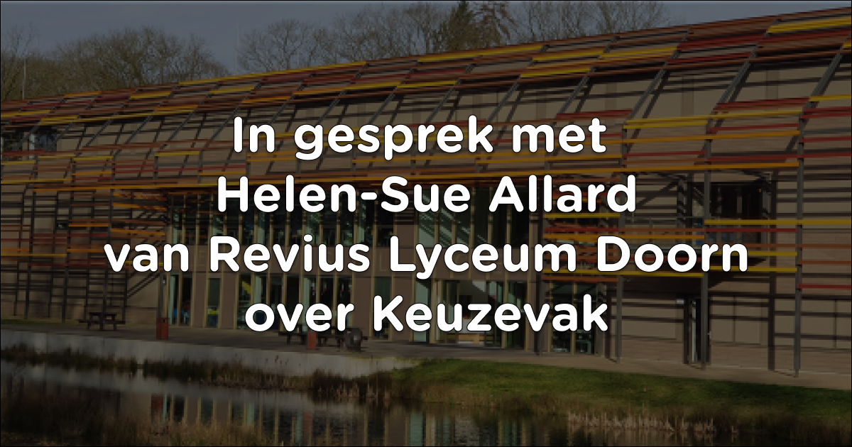 Op het Revius Lyceum in Doorn werken ze met Keuzevak. We spreken met Helen-Sue over de processen op school, wie er allemaal bij betrokken zijn en welke rol Keuzevak.nl speelt.

foleta.nl/nieuws/in-gesp…

#Onderwijs