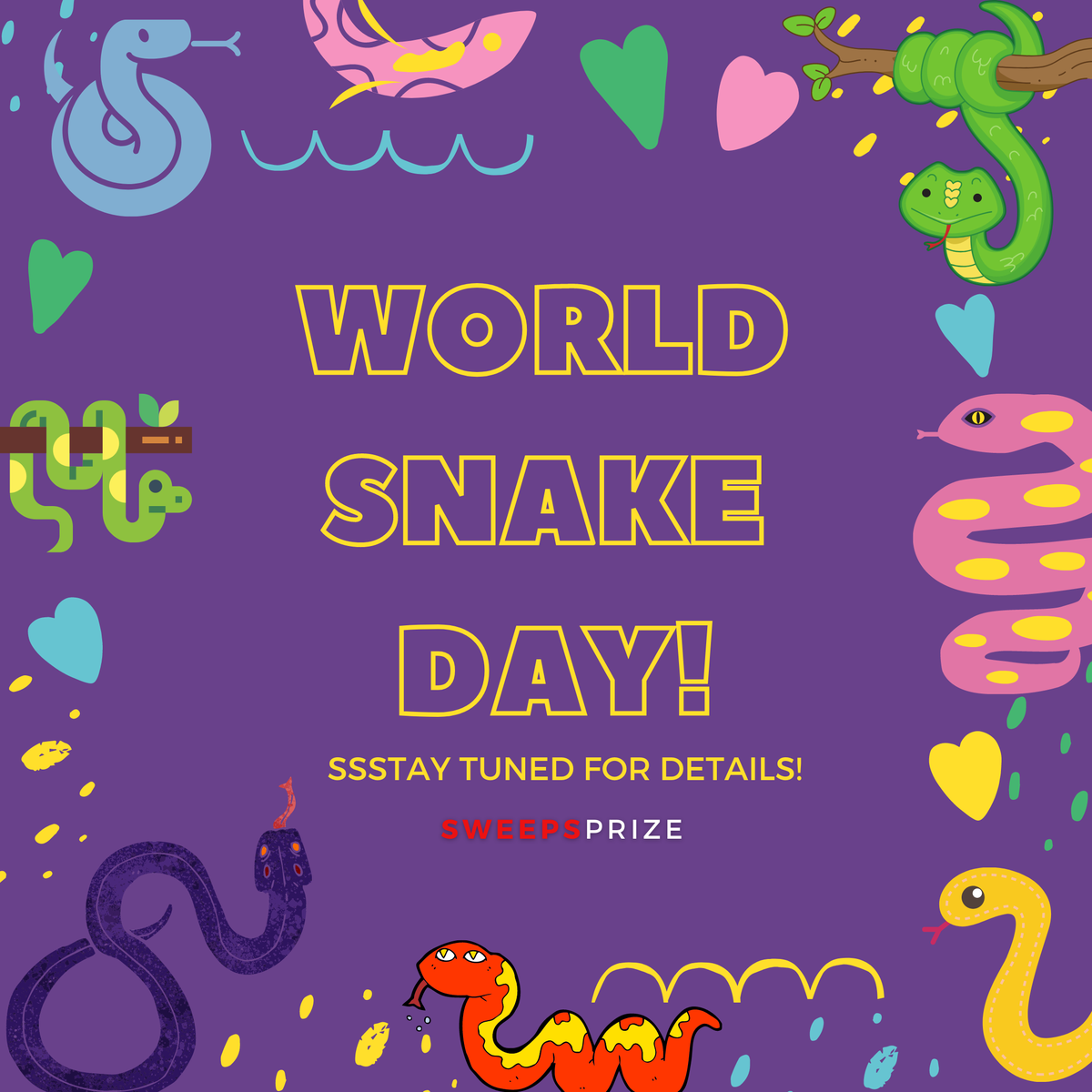 topsweepsprize's tweet photo. Today is... 🐍 WORLD SNAKE DAY🐍 
For today's #QOTD Would you ever have a snake as a pet? Why or why not?? #topsweeps #topsweepsprize #whoopwhoop #QOTD #snakes #sss https://t.co/whHCSPwbvk