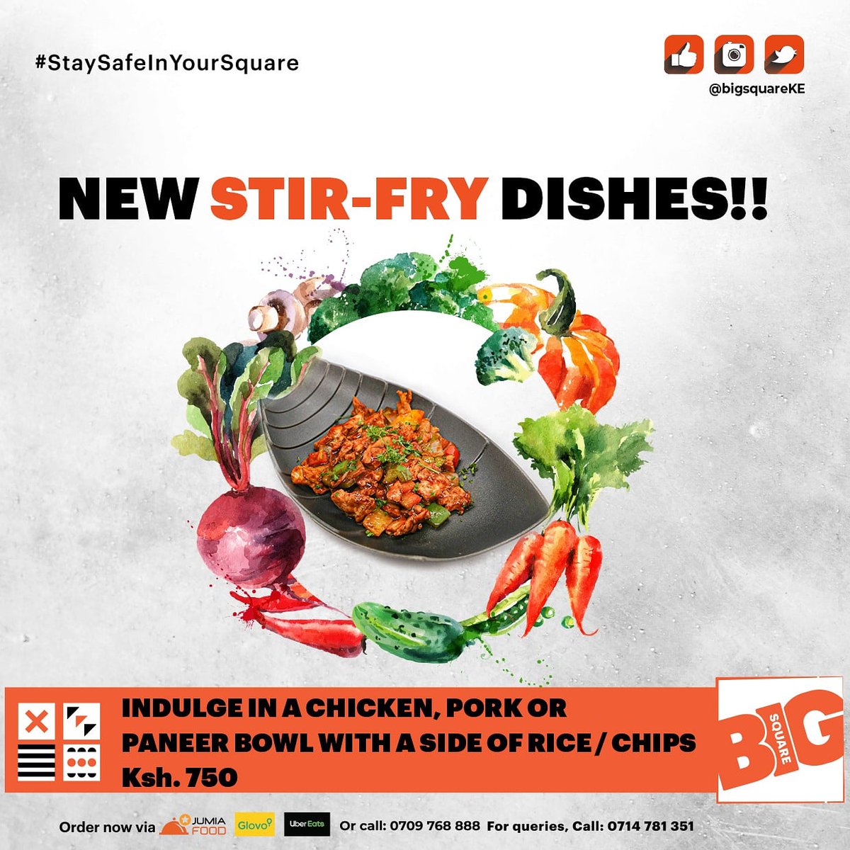 BigSquareKE's tweet photo. Ebu tell your friends to come see what we've been cooking!! For only Ksh 750, get your chicken, pork or paneer stir-fry bowl, #SquareMade with love. π https://t.co/qAakW5kRtt