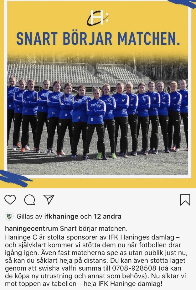 Assar2016's tweet photo. 🔵IFK Haninge DAMs •huvudsponsor Haninge C• ger oss en mental ryggdunk! Det tackar vi för! 👊🏻⚽️🏆
#haningecentrum #ifkhaningedam #ifkhaninge #damfotboll #div2 https://t.co/8nq4HiUgrs