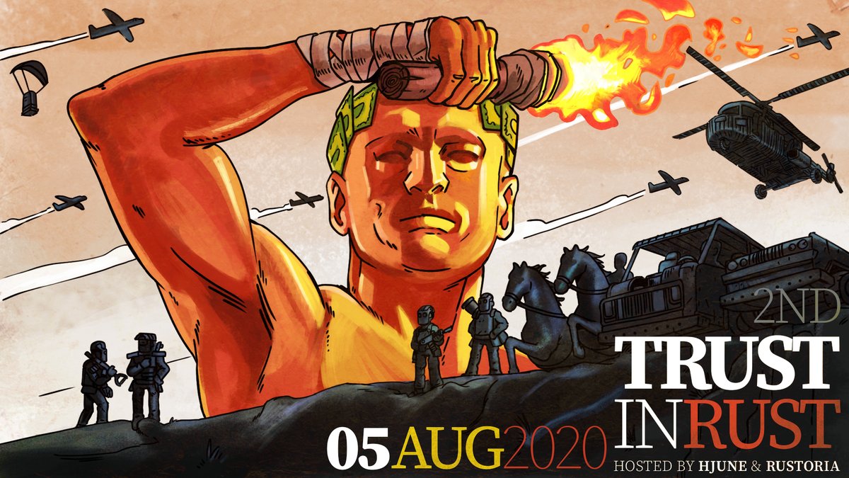 h7une's tweet image. It's time @playrust ...

The 2ND TRUST IN RUST TOURNAMENT is ready.
@ the creators you want to see on the big stage below👀