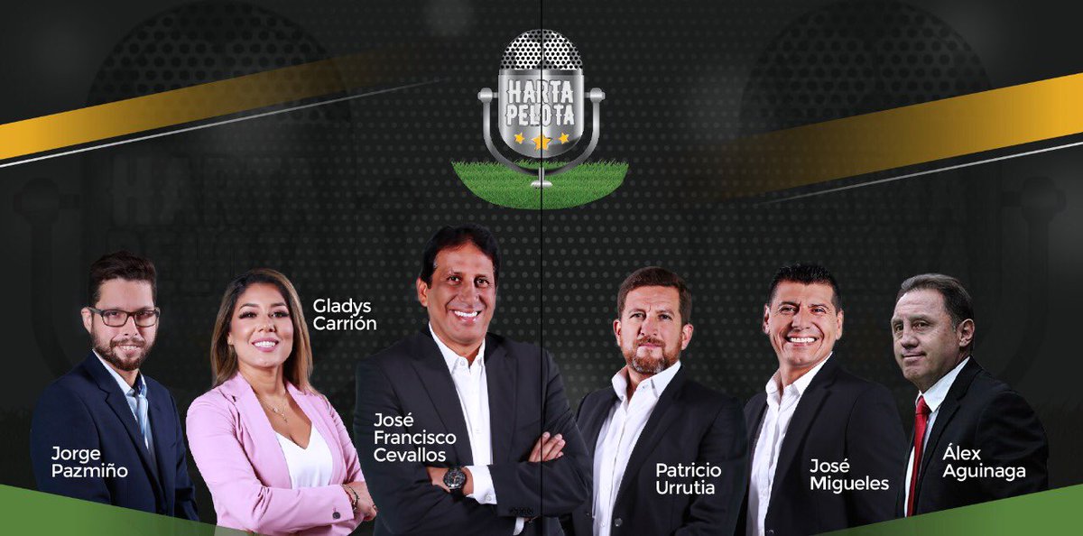 hartapelotafm's tweet photo. Al aire @hartapelotafm Hoy la #Rompemos @dtAlex_Aguinaga @miguelesjluis @japazmi @GladysCarrion @ROMULOBARCOS @panchocevallosv @PatoUrrutia8 solo por @LaRadioRedonda y @CANELATV #Iniciamos https://t.co/o9sr4ZloLC