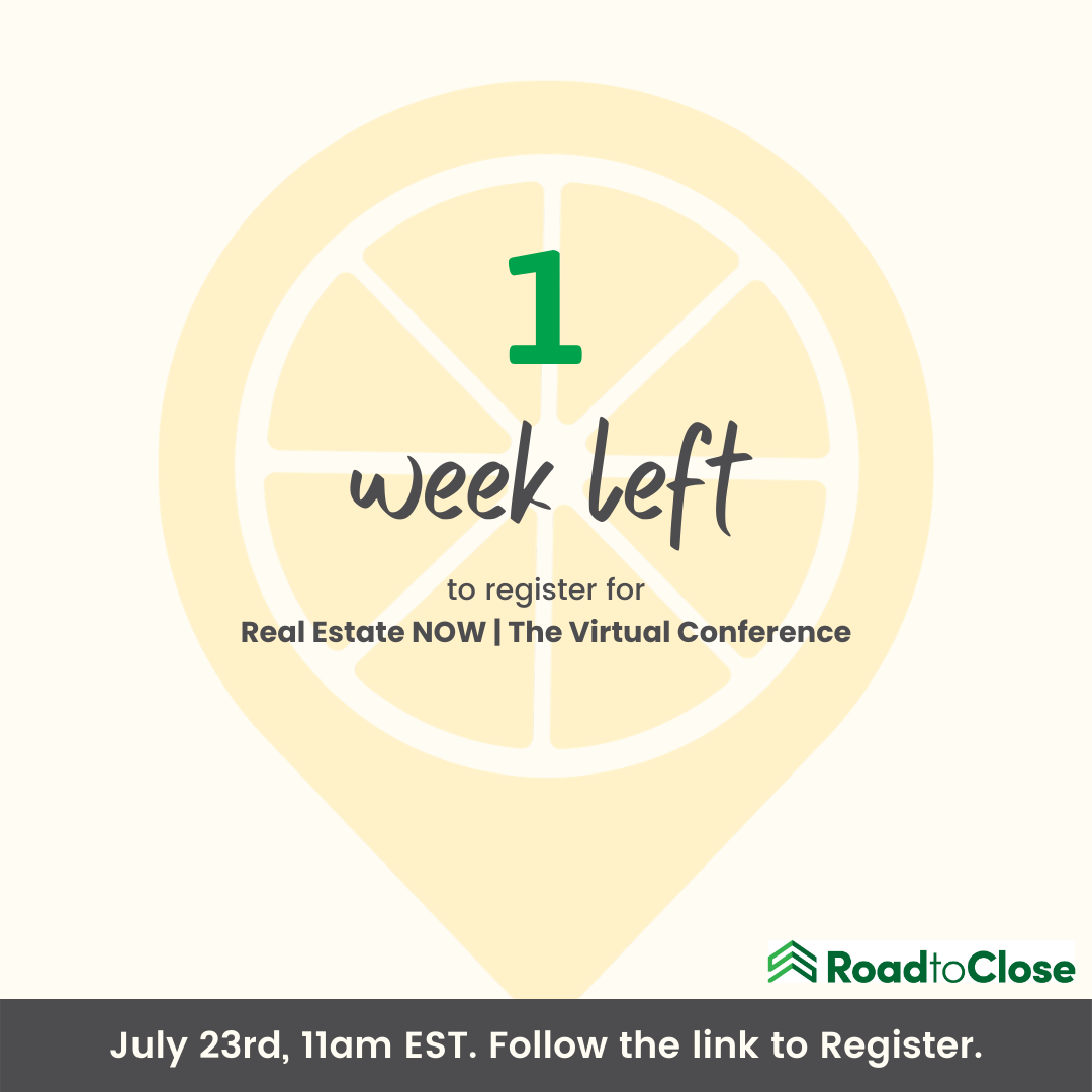 RoadtoClose's tweet photo. Don't miss it! Only 1 week left to register for Real Estate Now, the virtual conference about the future of real estate and staying ahead of the curve. RoadtoClose is on the panel so join us and register here - https://t.co/ldrrEnNwI4  #RealEstateNOW #realestate #conference https://t.co/i8Uxppa6Hf
