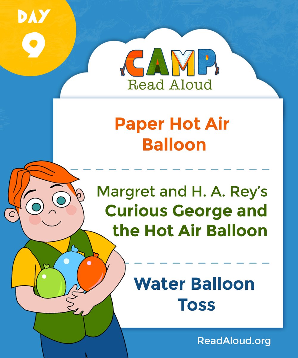 ReadAloud_org's tweet photo. For Day 9 of #CampReadAloud, we return to balloons but this time their larger cousin – the hot air balloon. Today's related craft, book and activity links:
https://t.co/R32M9nix1q https://t.co/hCEwL329Gx https://t.co/oLHTiHWe7m https://t.co/mq0PwTasCI