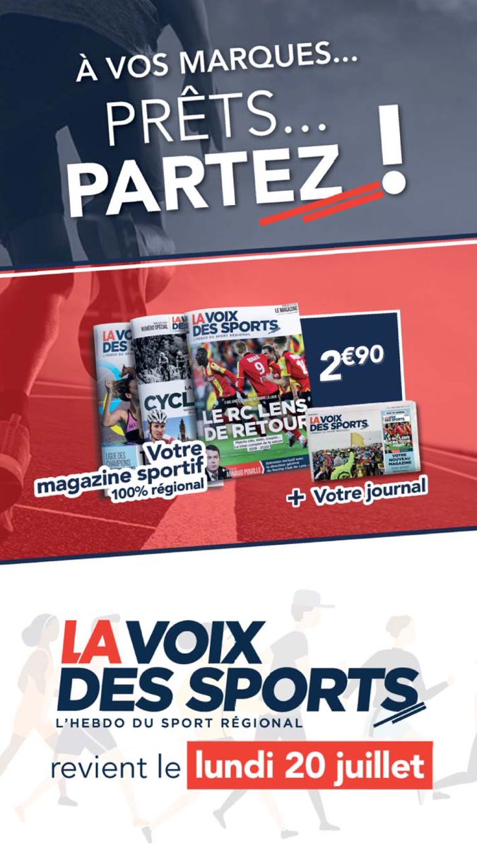 GabrieldHarcour's tweet photo. J-4 avant le grand RETOUR de ⁦@lavoixdessports⁩ et son Mag’ ce lundi 20 juillet, 4 mois après la suspension de parution du titre. Forcément, le ⁦@RCLens⁩ est à l’honneur. Mais pas que ! #presse #printnotdead https://t.co/bZmPtNTDcv