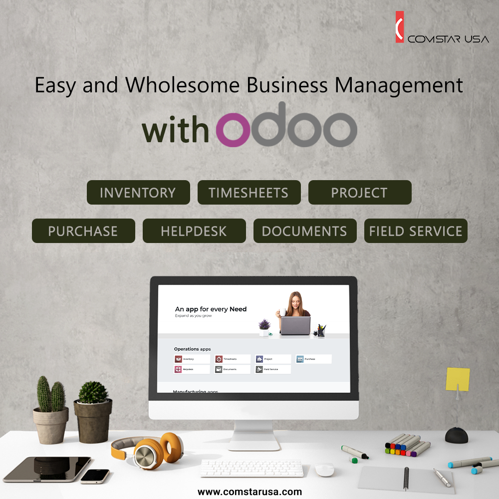 comstar_usa's tweet image. Worried about managing different business operations remotely? Use Odoo and take care of CRM, sales, 
purchase, HRM, inventory, e-commerce, and what not.

#businessapps #odooappsstore #opensourcemodule #odoosilverpartner

Email: safi@comstarusa.com
Phone: 1 888 244 1292