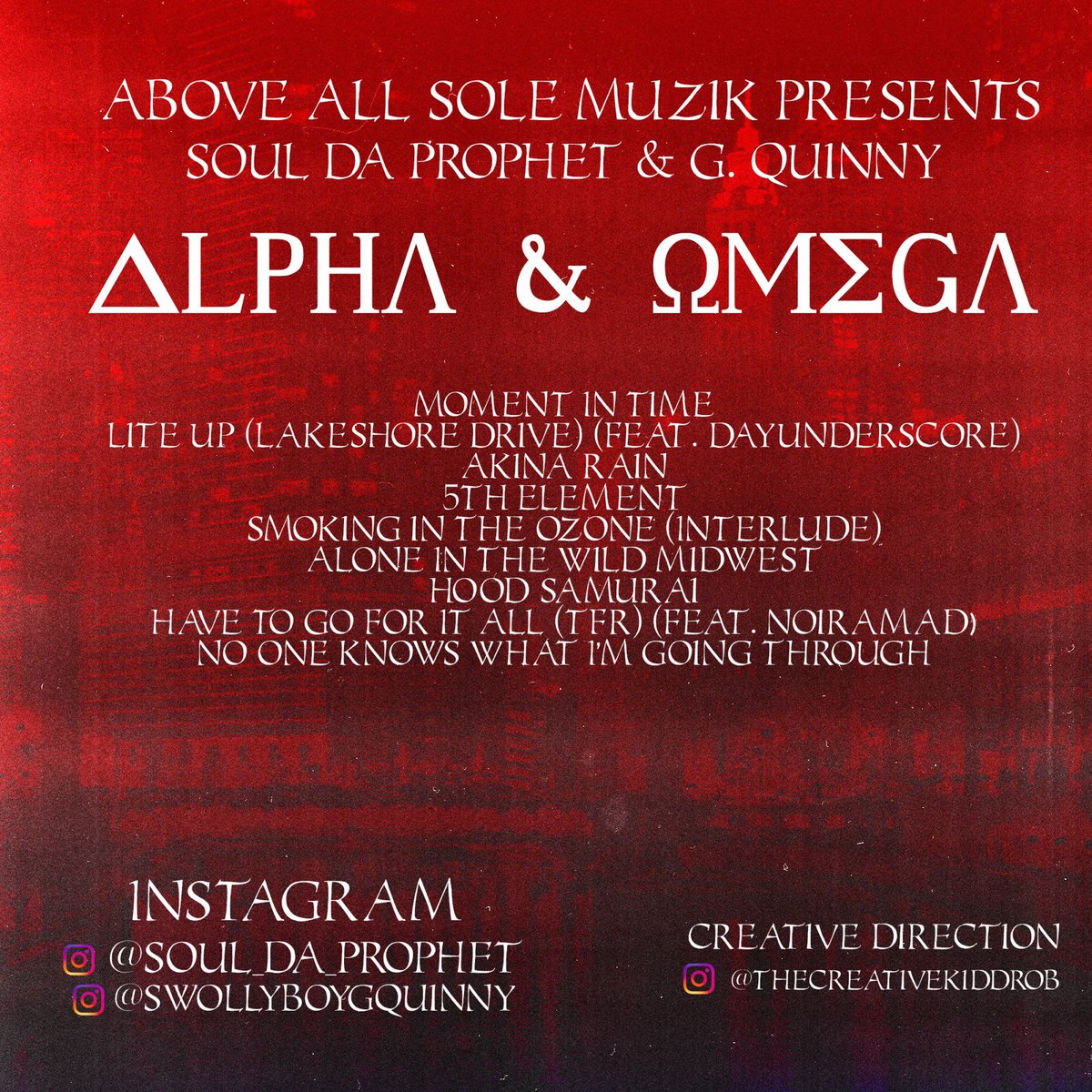 SwollboyGQuinny's tweet photo. ALPHA &amp; OMEGA w/ my mfn boi @SoulDaProphet #AvailableNow on A L L Platforms 🎯 S/O to @Dayunderscore @damarion_cool for the collabs &amp; #TheCreativeKidRobb w/ the artwork #MasterPiece #LinkInBio

#Chicago #Music #PlatForms #Spotify #AppleMusic #iTunes #TIDAL #YouTube #YouTubeMusic https://t.co/iK0k3lYY96