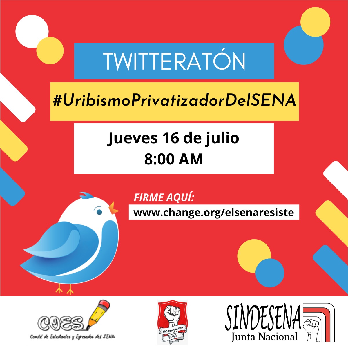 sindesenacaldas's tweet photo. ¿Será que los miles de colombianos que estudian en el SENA hoy saldrán certificados en competencias para el quehacer laboral cuando en 4 meses no han realizado una sola acción práctica? ¿Qué piensan @EstradaCarlosM? ¿Qué piensan los empresarios? #UribismoPrivatizadorDelSena https://t.co/HDvUEdb2hb