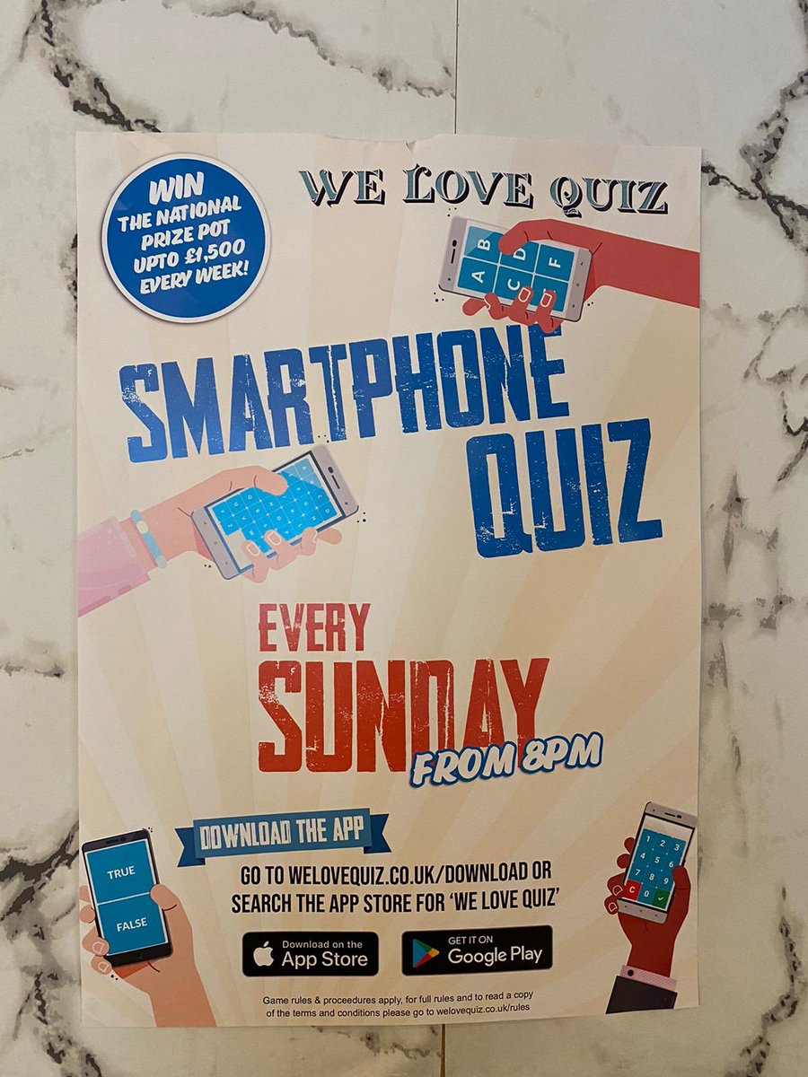 Question? What day is our brand NEW weekly quiz? Answer - Each and every Sunday! Download the We Love Quiz app and come and join in the fun. Big money to be won 💷 #welovequiz