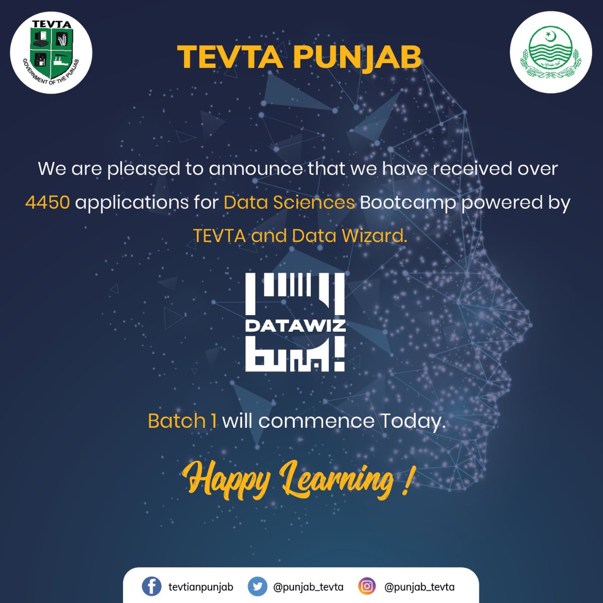 punjab_tevta's tweet photo. Thank You For Your Immense Response &amp; Support.
Happy Learning!!

#DataScience #SkillForTomorrow
@AliSalmanPTI https://t.co/OECxU1mmYD