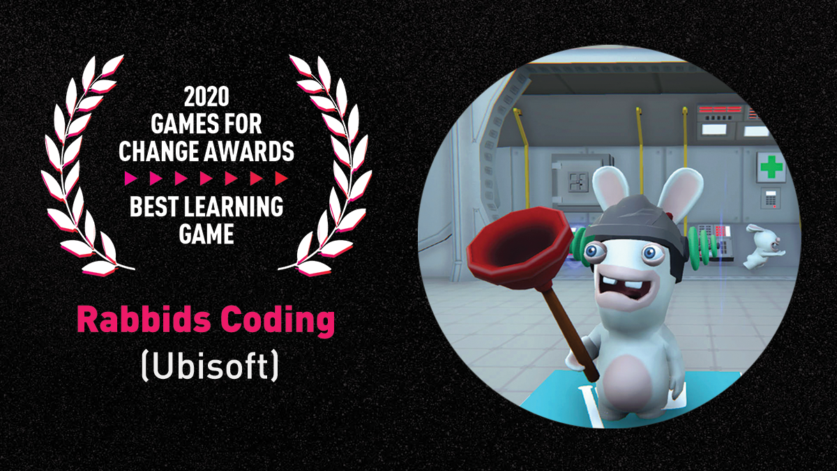 We are delighted to have won Best Learning Game from Games 4 Change for Rabbids Coding! We’re proud to play a role teaching the coders of tomorrow and facilitating learning! We believe learning should be accessible for everyone and fun to do. Thank you so much! #G4C2020